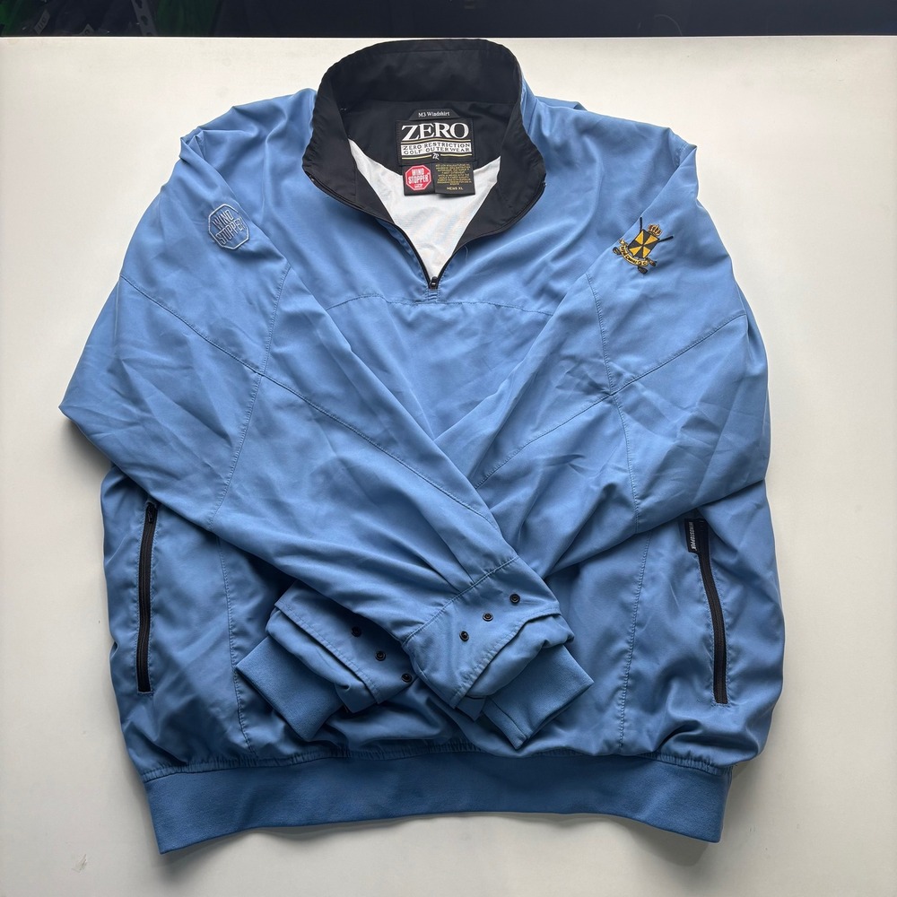ZERO Restriction Golf Outerwear Windstopper Jacket Blue Mens XL Quarter Zip